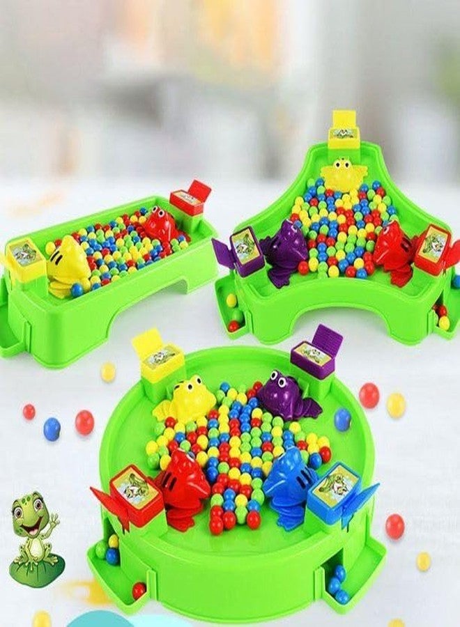 SARASI Hungry Frog Feeding Game with Colorful Balls, Educational Kids Toy, Green Plastic Board Game, Interactive Family Fun [Pack of: 1, 2Player Game] - Image 3